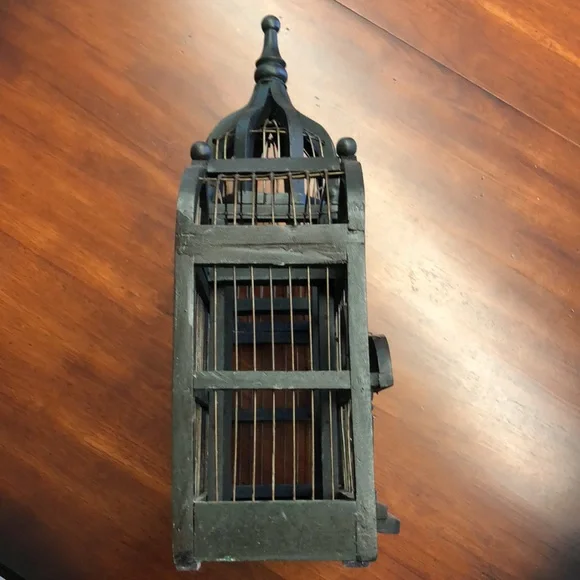 Vintage Taj Mahal Wood + Wire Decorative Birdcage - Picture 2 of 8